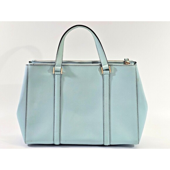 MW Kate Spade Lt Blue Saffiano Leather Large Loden Newbury Lane Handbag Purse - Picture 5 of 15